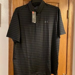 Under Armour Men’s Golf Polo Heat Gear, Large in Black